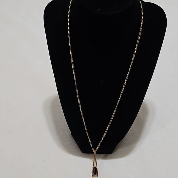 Avon Necklace with Purple Gemstone - Picture 3 of 6